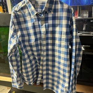 Bonobos Blue and White Plaid Casual Shirt